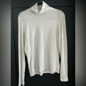 Madewell Ribbed Turtleneck Top Cream Long Sleeve Size L